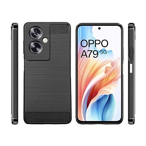 coverblack silicone matte rubber hybrid case back cover for oppo cph2553  oppo_a79 5g - black