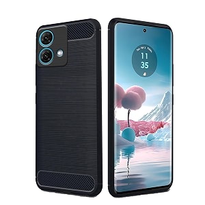 coverblack silicone matte rubber hybrid case back cover for moto edge 40neo - black