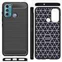 COVERBLACK Silicone Matte Rubber Hybrid Case Back Cover for Motorola Moto G60 - Black