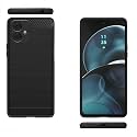 COVERBLACK Silicone Matte Rubber Hybrid Case Back Cover for Motorola Moto G14 - Black