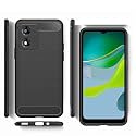 COVERBLACK Silicone Matte Rubber Hybrid Case Back Cover for Motorola Moto E13 - Black