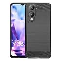 COVERBLACK Silicone Matte Rubber Hybrid Case Back Cover for Vivo V2310 / Y17s 4G - Black