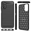 COVERBLACK Silicone Matte Rubber Hybrid Case Back Cover for Motorola Moto G82 5G - Black