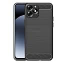 COVERBLACK Silicone Matte Rubber Hybrid Case Back Cover for Itel A665L / Itel_A70 - Black