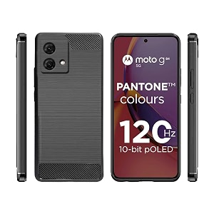 coverblack silicone rubber hybrid case back cover for motorola moto g84 5g - black