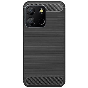 coverblack silicone rubber hybrid case back cover for itel a662lm  a60  a60s  a662l - black