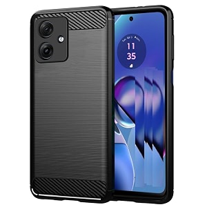 coverblack silicone rubber hybrid case back cover for motorola moto g54 5g - black