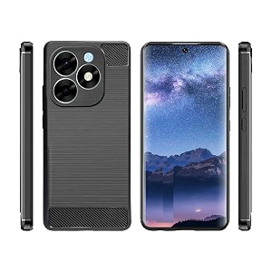 coverblack silicone rubber hybrid case back cover for infinix x6525  smart 8  8hd - black