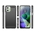 COVERBLACK Silicone Rubber Hybrid Case Back Cover for Motorola Moto G54 5G - Black