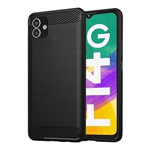 coverblack silicone rubber hybrid case case back cover for samsung f14 5g - sm-e146bz - black