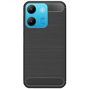 coverblack silicone rubber hybrid case case back cover for infinix smart_7 - black