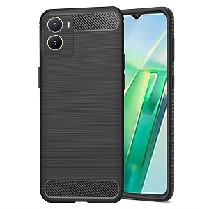 coverblack silicone rubber hybrid case case back cover for vivo v2225  y56 5g - black
