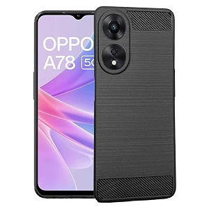 coverblack silicone rubber hybrid case case back cover for oppo cph2495  oppo_a78 5g - black