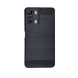 coverblack silicone rubber hybrid case case back cover for infinix x6815b  zero 5g 2021 - black
