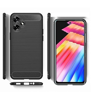 coverblack silicone rubber hybrid case case back cover for infinix x669c  hot_30i - black