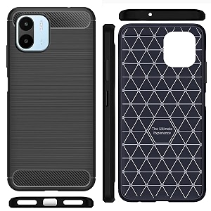 coverblack silicone rubber hybrid case case back cover for mi 220733si  redmi a1 - black