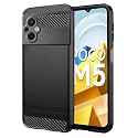 COVERBLACK Silicone Rubber Hybrid Case Case Back Cover for Mi Poco M5 -MZB0CEZIN - Black