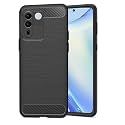 COVERBLACK Silicone Rubber Hybrid Case Case Back Cover for Vivo V2246 / Vivo_V27 5G - Black