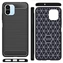 COVERBLACK Silicone Rubber Hybrid Case Case Back Cover for Mi 220733SI / Redmi A1 - Black