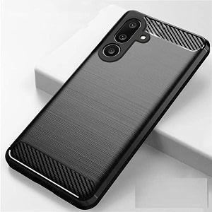 coverblack soft hybrid matte rubber case matte finish back cover compatible for samsung galaxy f56 5g - black