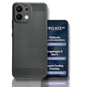 coverblack soft hybrid matte rubber case matte finish back cover compatible for oppo k13 5g - black