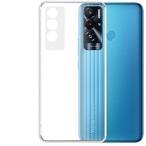 COVERBLACK Transparent Rubber Back Cover for Tecno