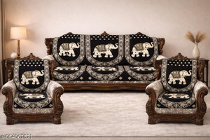 COVERLUXE Cotton 311 Seater Sofa Printed Cover