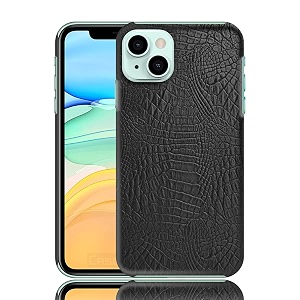 coverly for apple iphone 13 back cover  flexible crocodile pu leather  full camera protection  raised edges  super soft-touch feel hard case  protective cover  leather case for apple iphone 13
