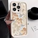 COVERLY Cream Floral Back Case Cover for