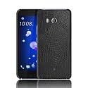 COVERLY for HTC U11 Back Cover | Flexible Crocodile Pu Leather | Full Camera Protection | Raised Edges | Super Soft-Touch Feel Hard Case | Fabric Protective Cover | Leather Case for HTC U11 - Black