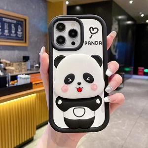 COVERLY for iPhone 16 3D Panda Mirror