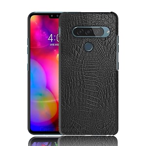 coverly for lg v40 thinq back cover  flexible crocodile pu leather  full camera protection  raised edges  super soft-touch feel hard case  fabric protective cover  leather case for lg v40 thinq