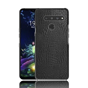 coverly for lg v50 thinq back cover  flexible crocodile pu leather  full camera protection  raised edges  super soft-touch feel hard case  fabric protective cover  leather case for lg v50 thinq