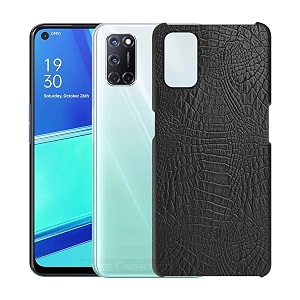 coverly for oppo a92 back cover  flexible crocodile pu leather  full camera protection  raised edges  super soft-touch feel hard case  fabric protective cover  leather case for oppo a92