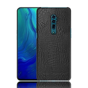 coverly for oppo reno 10x zoom back cover  flexible crocodile pu leather  full camera protection  raised edges  super soft-touch hard case  protective cover  leather case for oppo reno 10x zoom