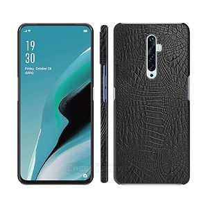coverly for oppo reno 2f back cover  flexible crocodile pu leather  full camera protection  raised edges  super soft-touch feel hard case  fabric protective cover  leather case for oppo reno 2f