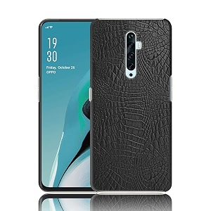coverly for oppo reno 2z back cover  flexible crocodile pu leather  full camera protection  raised edges  super soft-touch feel hard case  fabric protective cover  leather case for oppo reno 2z