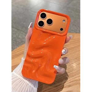 COVERLY Orange Sparkle Swirl Back Case Cover