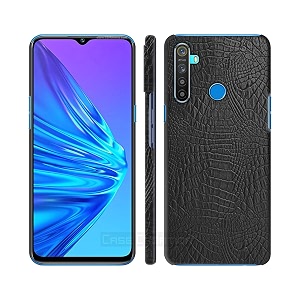 coverly for realme 5i back cover  flexible crocodile pu leather  full camera protection  raised edges  super soft-touch feel hard case  fabric protective cover  leather case for realme 5i