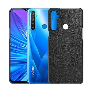 coverly for realme 5s back cover  flexible crocodile pu leather  full camera protection  raised edges  super soft-touch feel hard case  fabric protective cover  leather case for realme 5s
