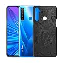 COVERLY for Realme 5s Back Cover | Flexible Crocodile Pu Leather | Full Camera Protection | Raised Edges | Super Soft-Touch Feel Hard Case | Fabric Protective Cover | Leather Case for Realme 5s