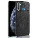 COVERLY for Realme C3 Back Cover | Flexible Crocodile Pu Leather | Full Camera Protection | Raised Edges | Super Soft-Touch Feel Hard Case | Fabric Protective Cover | Leather Case for Realme C3