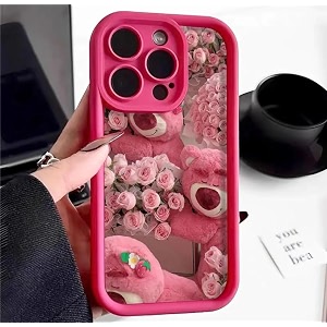 COVERLY Rose Strawberry Teddy Back Case Cover