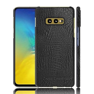 coverly for samsung s10e back cover  flexible crocodile pu leather  full camera protection  raised edges  super soft-touch feel hard case  protective cover  leather case for samsung galaxy s10e