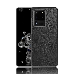 coverly for samsung s20 ultra back cover  flexible crocodile pu leather  full camera protection  raised edges  soft-touch hard case  protective cover  leather case for samsung galaxy s20 ultra