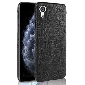 coverly for sony xperia xa1 plus back cover  flexible crocodile pu leather  full camera protection  raised edges  super soft-touch hard case  protective cover  leather case for xperia xa1 plus