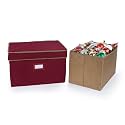 Covermates Adjustable Ornament Storage Box, 19.25" W x 13" D x 12.5" H, Red