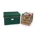 Covermates Adjustable Ornament Storage Box, 19.25"W x 13"D x 12.5"H, Green