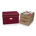 Covermates Adjustable Ornament Storage Box, 19.25" W x 13" D x 12.5" H, Red