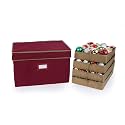 Covermates Adjustable Ornament Storage Box, 19.25" W x 13" D x 12.5" H, Red